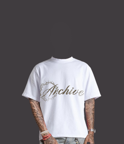Rhinestone Archive Tee White