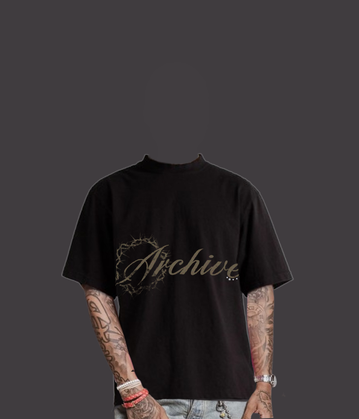 Rhinestone Archive Tee Black